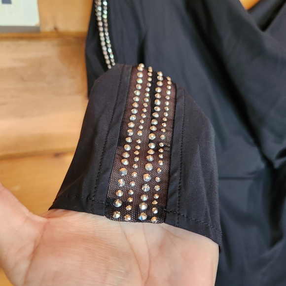 Alex Evenings 💜NWT 8134278 Embellished Surplice Wrap Dress Black Embellish Sz 6 - Picture 3 of 12